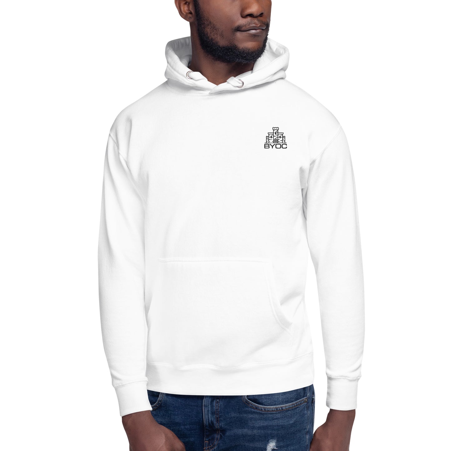 White Embroidered Hoodie