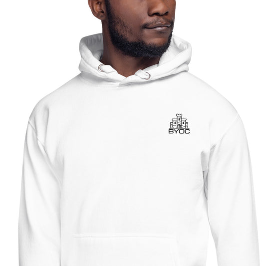 White Embroidered Hoodie