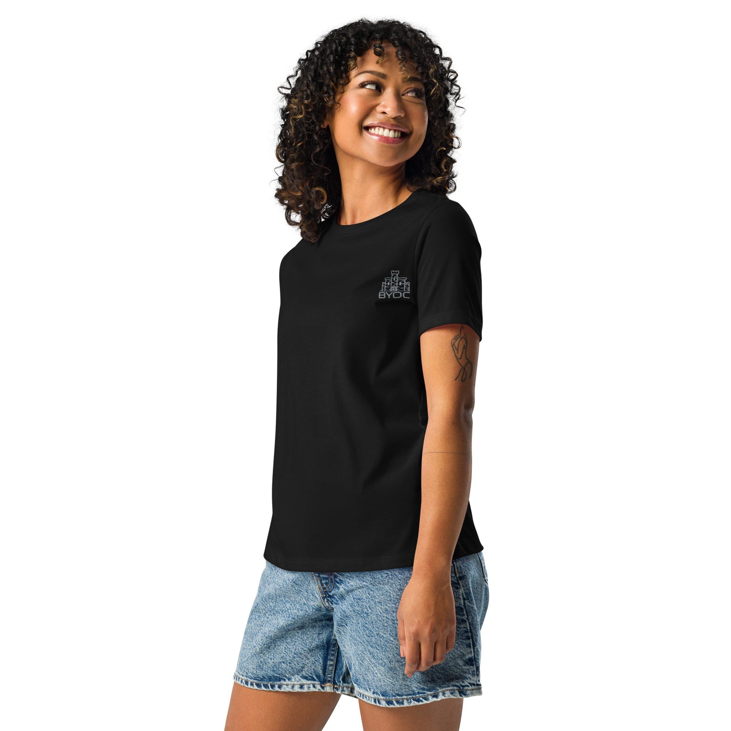 Women's Black Embroidered Shirt