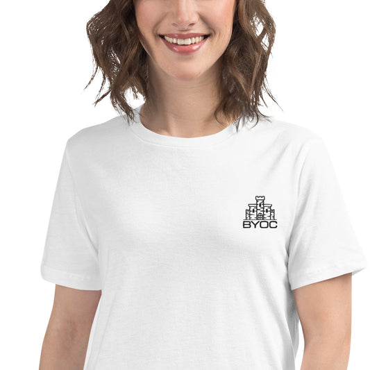 Women's White Embroidered T-Shirt